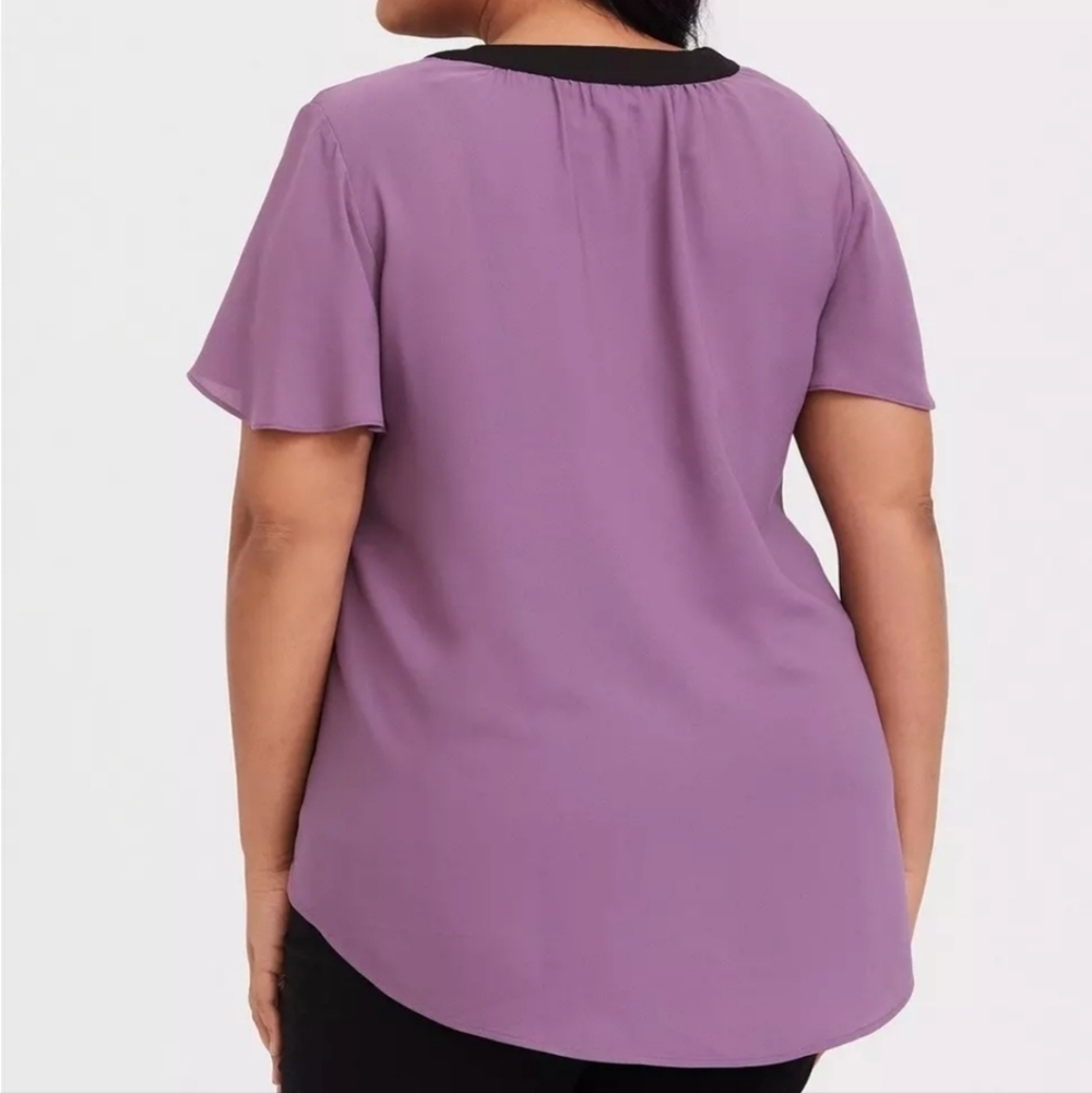 Torrid sz 2 Purple V-Neck Georgette blouse sz 2X new with tags WT328 - Picture 5 of 8